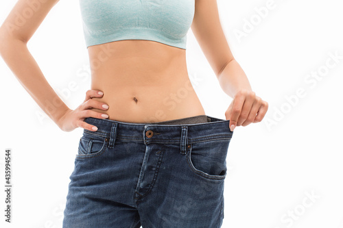 Young woman weight loss progress