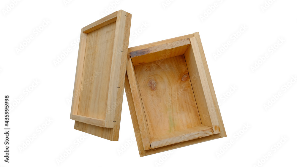 wood wine box isolated on white background with clipping path wood wine box isolated on white background with clipping path