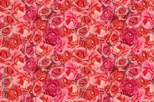 Seamless background of pink roses.