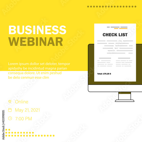 Online webinar, meeting. Webinars and web meetings at the level of colleagues, modern education. Vector illustration