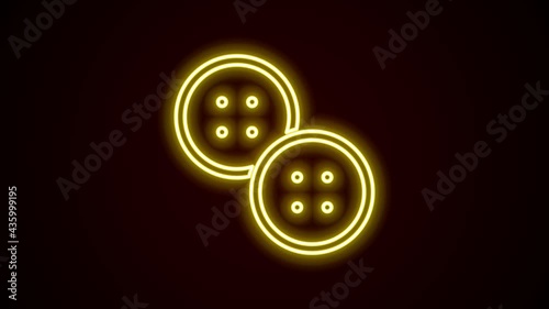 Wallpaper Mural Glowing neon line Sewing button for clothes icon isolated on black background. Clothing button. 4K Video motion graphic animation Torontodigital.ca