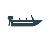 Vector illustration, icon, logo boat, schooner, ship. Water transport.