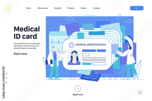 Medical id card, health card - medical insurance web template
