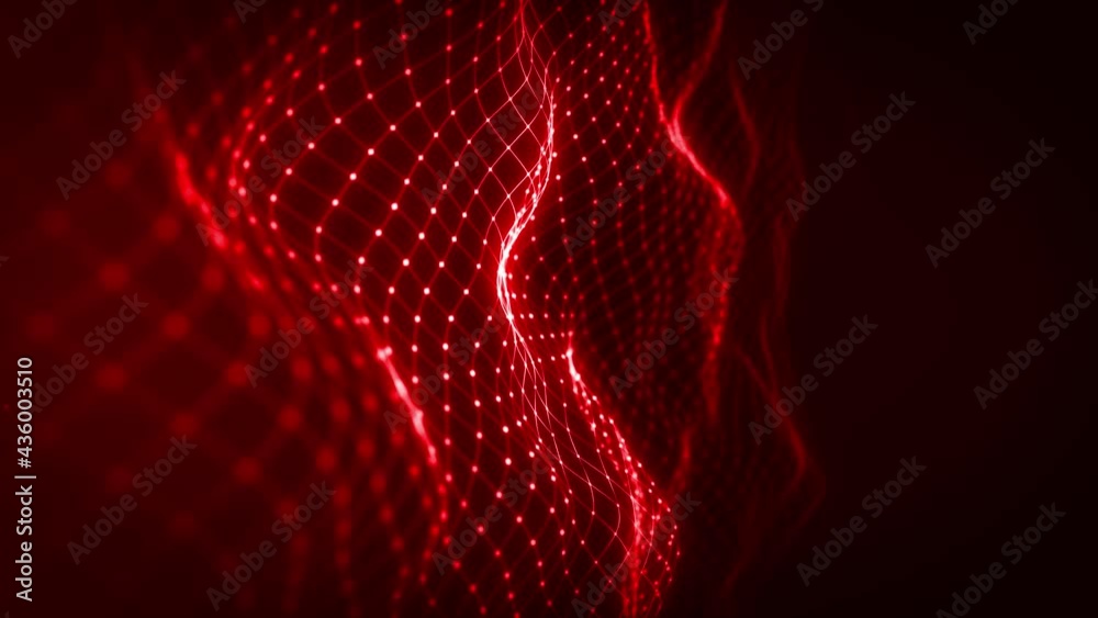 Abstract Network Mesh Waving Fx Background Loop/ 4k animation of an abstract fractal digital mesh background with blur focus seamless looping