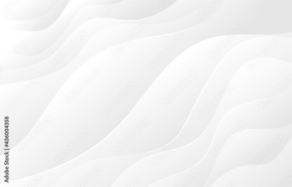 White and light gray wave flowing modern soft luxury texture with smooth and clean vector subtle abstract background