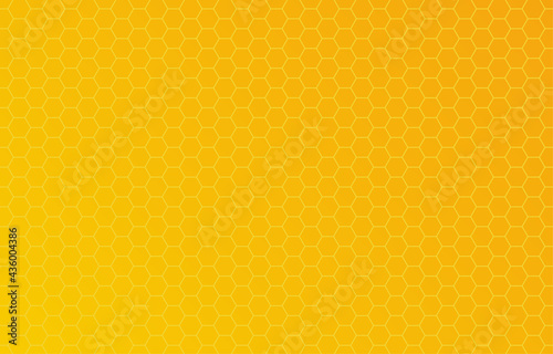 Honey hexagon bee hive honeycomb pattern seamless yellow and orange gradient background vector.