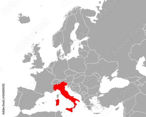 Karte von Italien in Europa