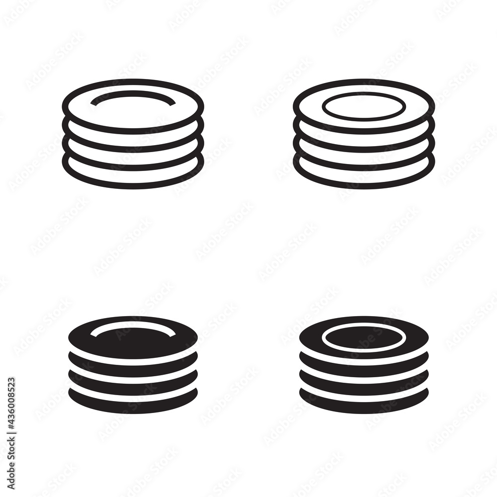 Plates, dishes line icon Plates, dishes line icon