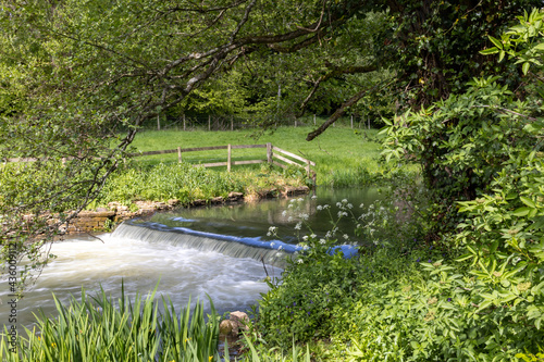 Εκτύπωση καμβά water rushing over the weir in the woods