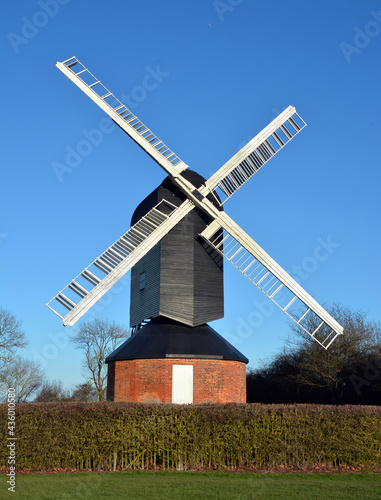 Vertical shot of the Mountnessing Windmill in Essex photo