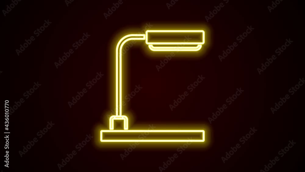 Glowing neon line Table lamp icon isolated on black background. 4K Video motion graphic animation Glowing neon line Table lamp icon isolated on black background. 4K Video motion graphic animation