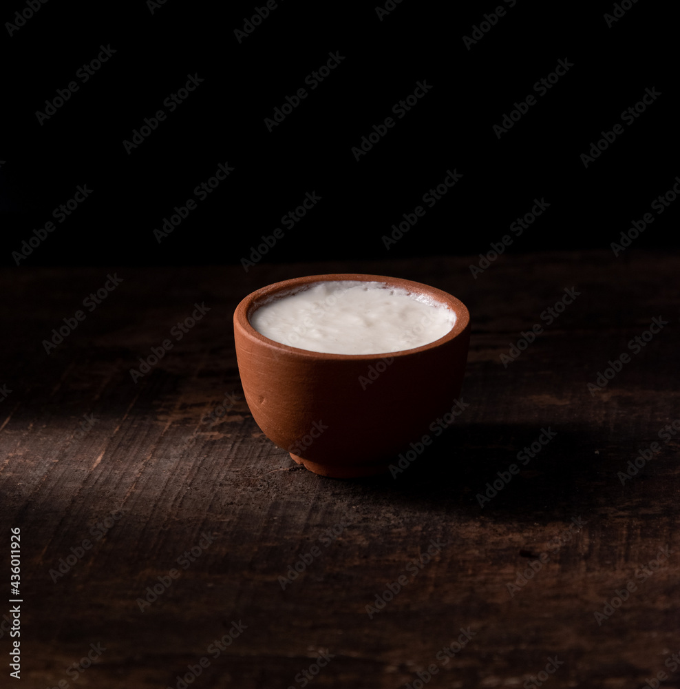 matka dahi or curd in a earthen bowl natural and organic  - obrazy, fototapety, plakaty 