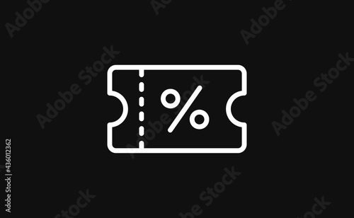 Simple discount coupon icon.  Vector illustration for graphic design, Web, UI, app.