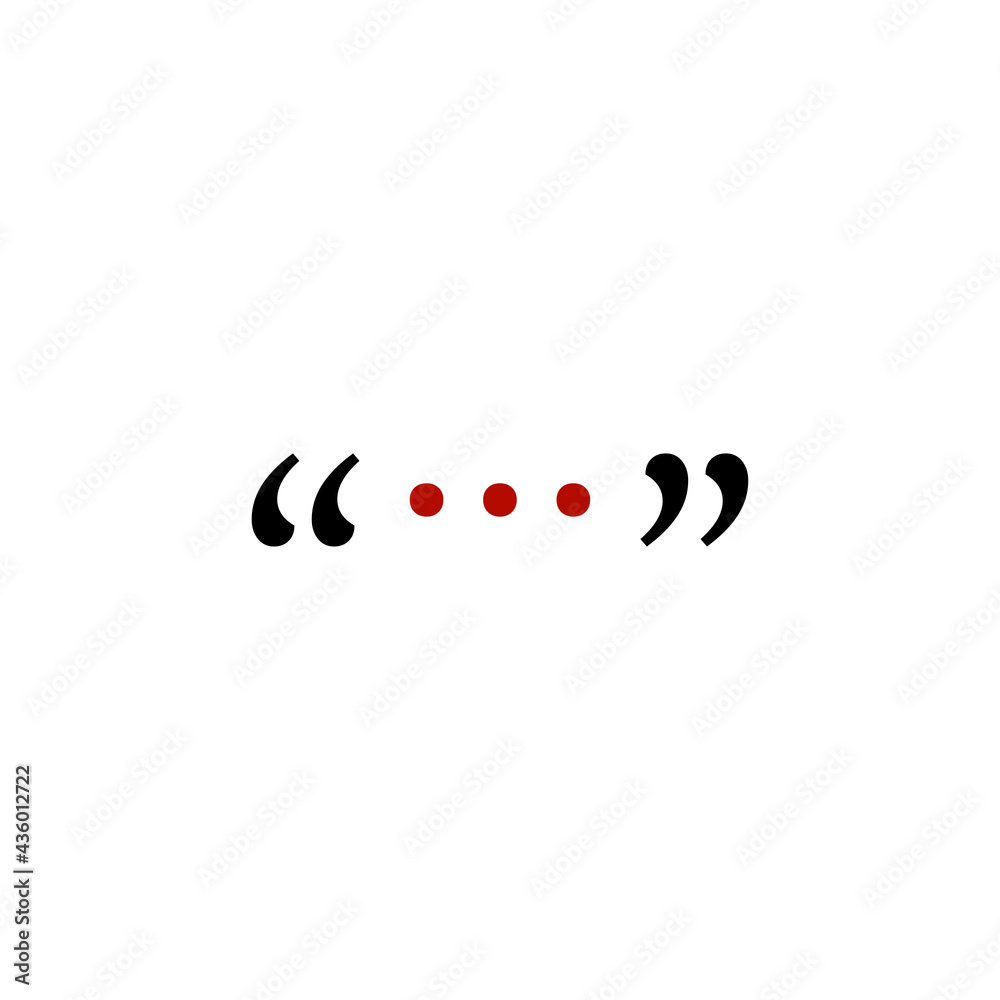 Quotation mark icon, denote text, design concept. Vector illustration. Quotation mark icon, denote text, design concept. Vector illustration.