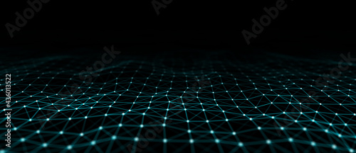 Network or connection. Abstract digital background of points and lines. Glowing plexus. Big data. Abstract technology science background. 3d rendering © WALL-E