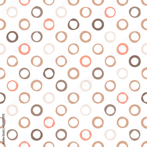 Vector brown doodle bubble seamless pattern. Hand drawn repeat background. For fabric, wallpaper, scrapbooking, card, invitations or wrapping.