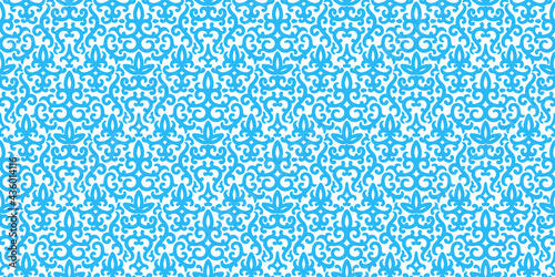 Seamless pattern with magic flowers and leaves.