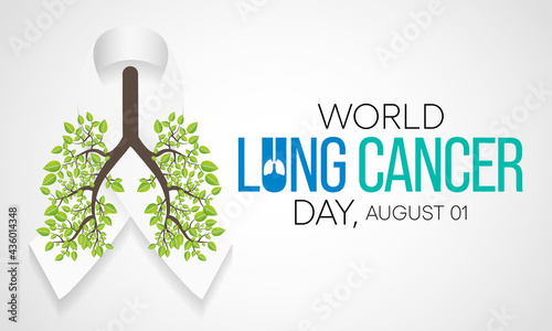 World Lung Cancer day is observed every year on August 1st, it is cancer that starts in the lungs. When a person has cancer, they have abnormal cells that cluster together to form a tumor. Vector art