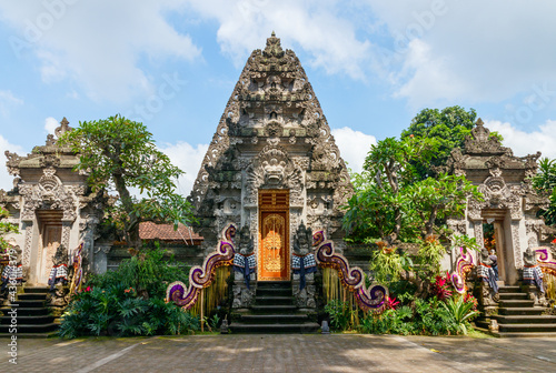 Puri Kantor  a Hindu temple in the center of Ubud  Bali  Indonesia.