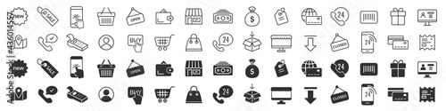E commerce and online shopping icons collection in two different styles