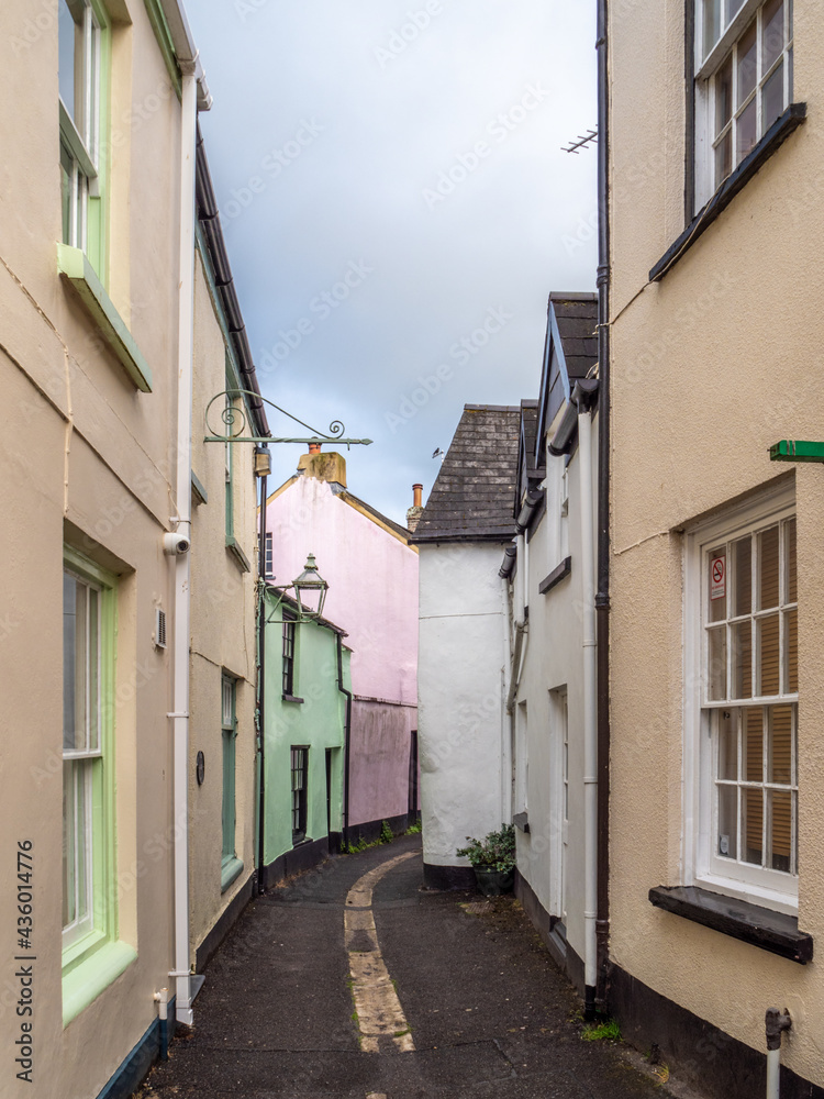 A narrow street in the picturesque village of Appledore in North Devon. Early evening, quiet.