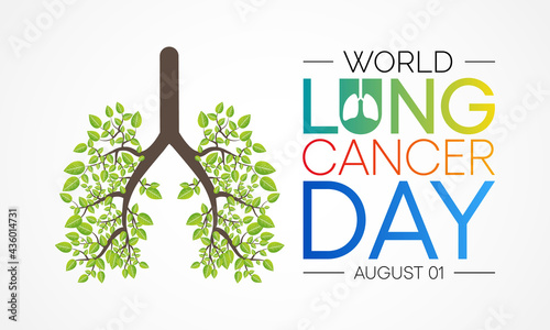 World Lung Cancer day is observed every year on August 1st, it is cancer that starts in the lungs. When a person has cancer, they have abnormal cells that cluster together to form a tumor. Vector art