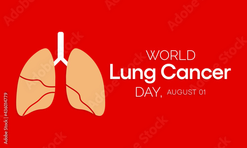 World Lung Cancer day is observed every year on August 1st, it is cancer that starts in the lungs. When a person has cancer, they have abnormal cells that cluster together to form a tumor. Vector art