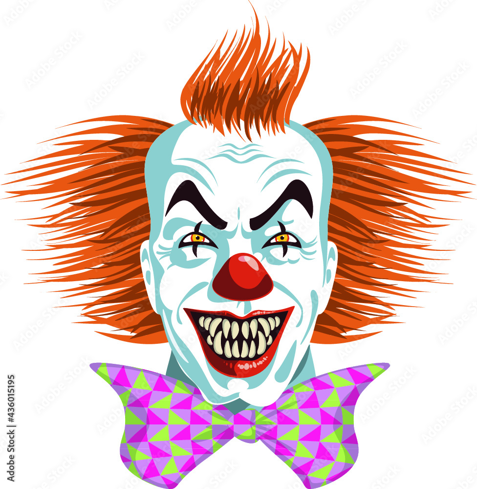 illlustration of a evil clown