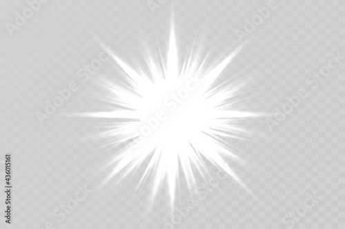 Special effect light flare with golden rays of light and magic sparkles. Glow transparent vector light effect set, explosion, sparkle, spark, solar flare 