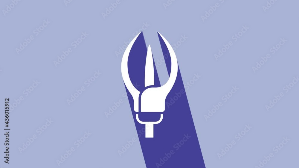 White Lily flower icon isolated on purple background. 4K Video motion graphic animation White Lily flower icon isolated on purple background. 4K Video motion graphic animation