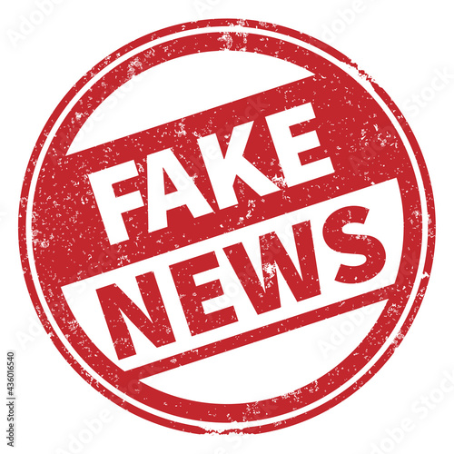 round grungy FAKE NEWS rubber stamp imprint vector illustration isolated on white background