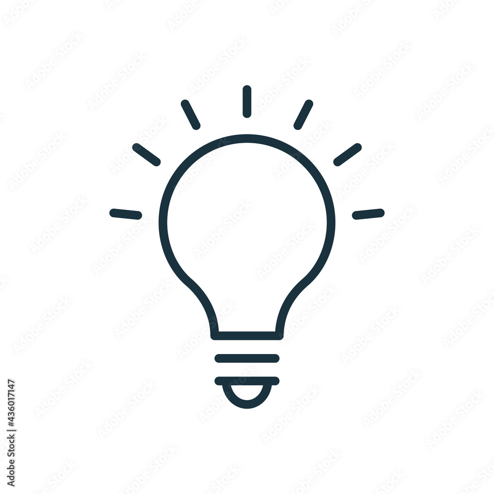 Lamp Linear Icon. Light Bulb Line Icon. Creative Idea Symbol. Innovation and Inspiration concept. Editable stroke. Vector illustration Lamp Linear Icon. Light Bulb Line Icon. Creative Idea Symbol. Innovation and Inspiration concept. Editable stroke. Vector illustration