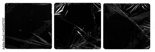 Photo collection set of plastic wrap texture for overlay