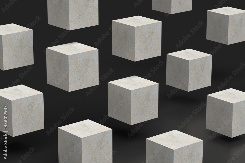 cubes gray on a black background soaring 3d rendering cubes gray on a black background soaring 3d rendering