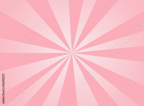 Sunlight rays background. Pink and white color burst background.