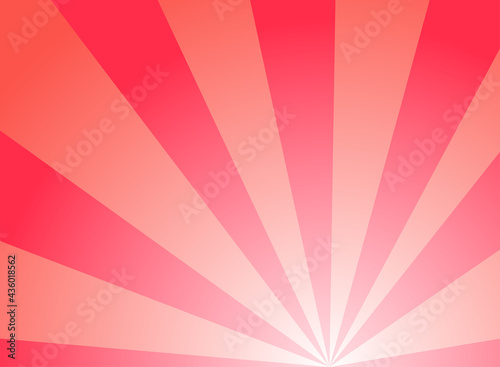 Sunlight horizontal background. red color burst background. Vector illustration.
