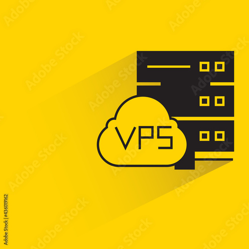 router and cloud vps on yellow background