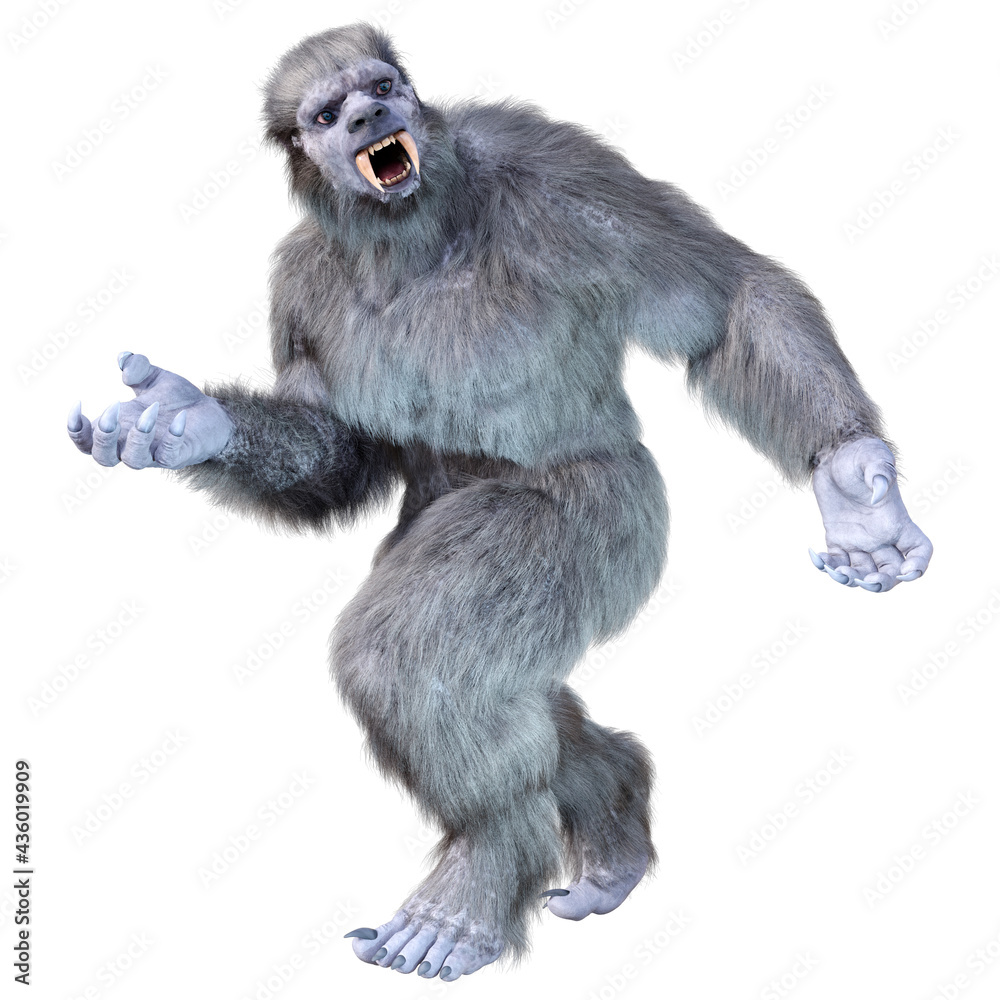 Fototapeta premium 3D Rendering Snow Beast on White