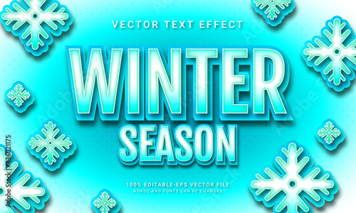 Winter season 3d text style effect themed ice age