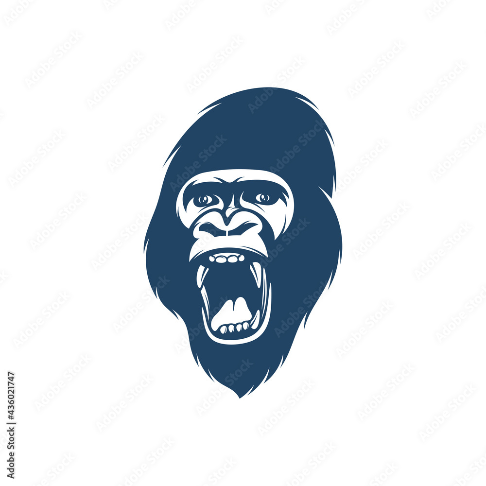Head Monkey vector illustration. Head Monkey logo design concept template. Creative symbol Head Monkey vector illustration. Head Monkey logo design concept template. Creative symbol
