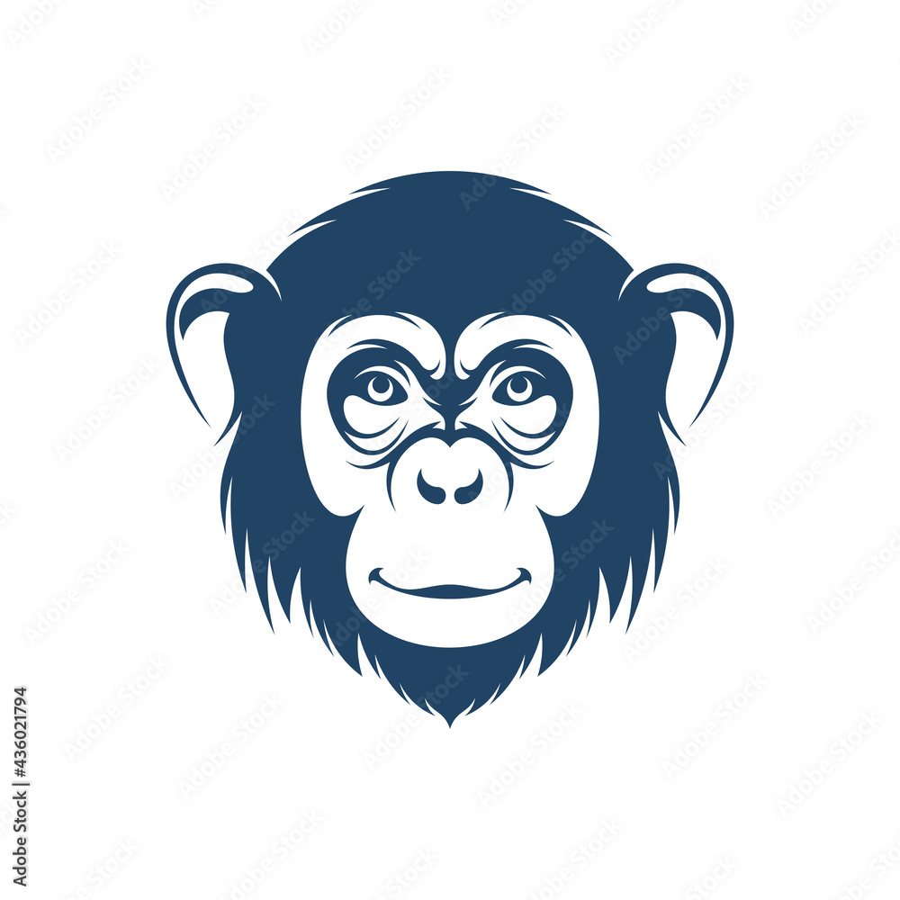 Head Monkey vector illustration. Head Monkey logo design concept template. Creative symbol
