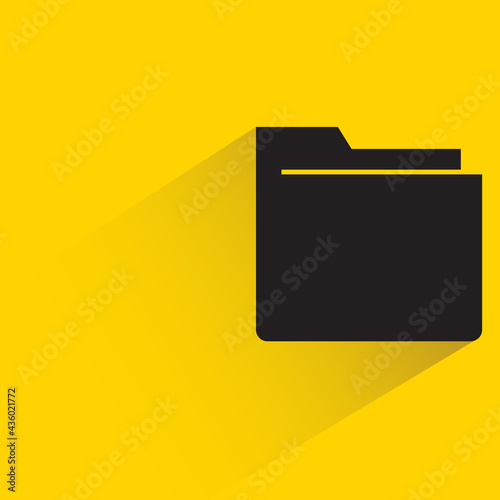 folder shadow on yellow background