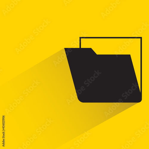 archive folder shadow on yellow background