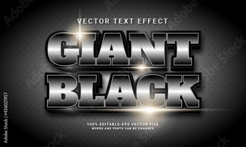 Giant black 3d text style effect themed dark night