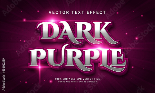 Dark purple 3d text style effect themed purple color