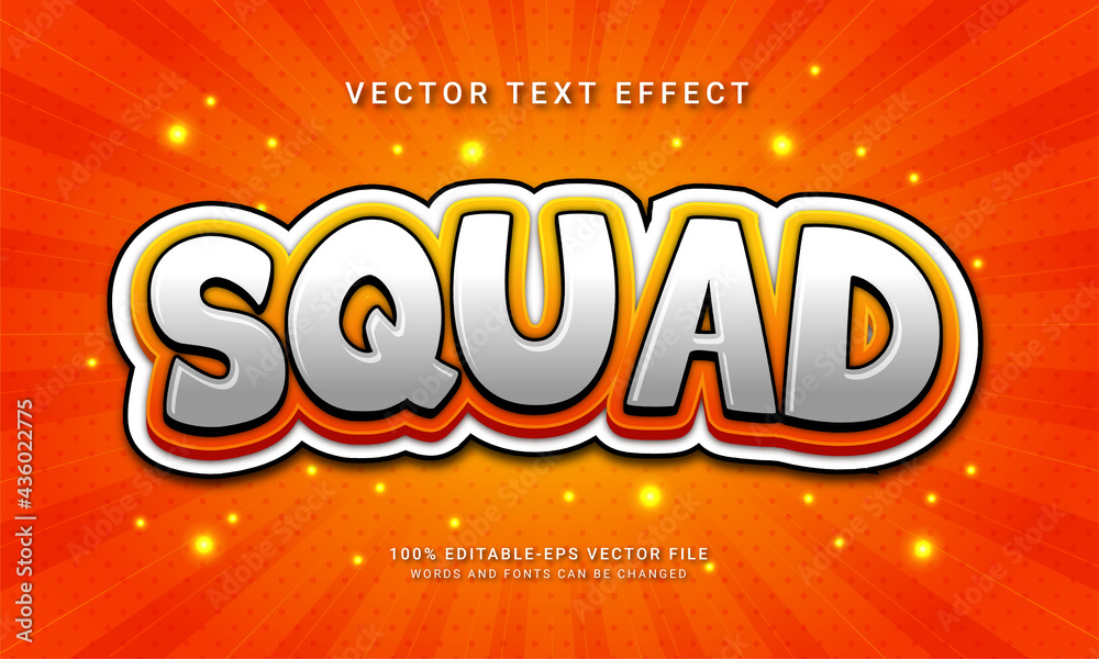 Squad editable text effect