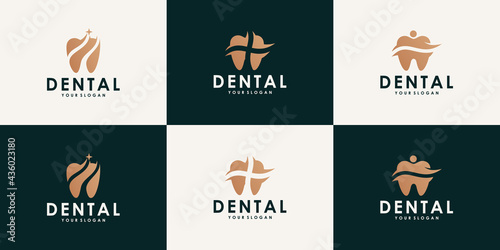 Dental health care logo template