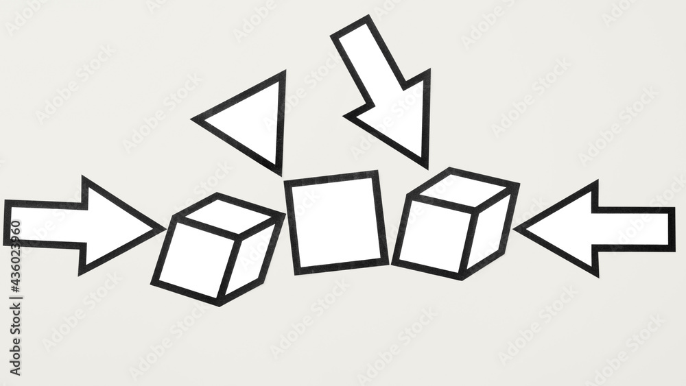 Simple geometric shapes and arrows. Abstract Simple geometric shapes and arrows. Abstract
