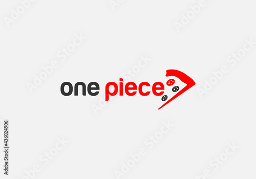 Abstract one piece pizza logo design