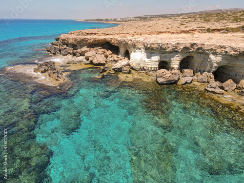 The coast with caves near Ayia Napa in Cyprus